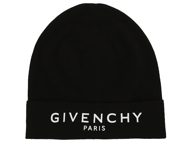 Bonnet en maille à logo Givenchy Noir  ref.627054